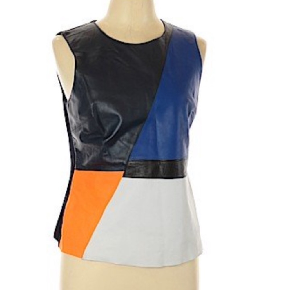 Bailey 44 Leather color block top